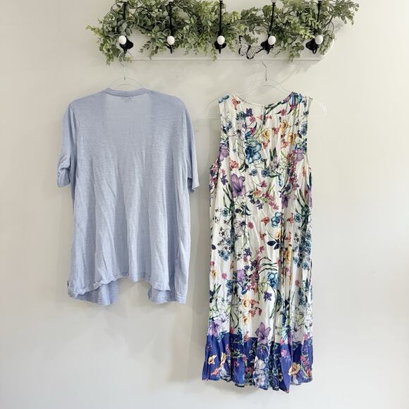 J. Jill Blue Floral Dress And Cardigan Set Teacher Corporate Medium PB - Picture 3 of 5